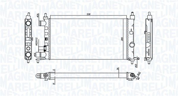 MAGNETI MARELLI Radiators, Motora dzesēšanas sistēma 350213776000